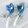 shanilak's new light blue stainless steel mermaid cold compress stick facial and eye lifting beauty massage ice spoon details Picture